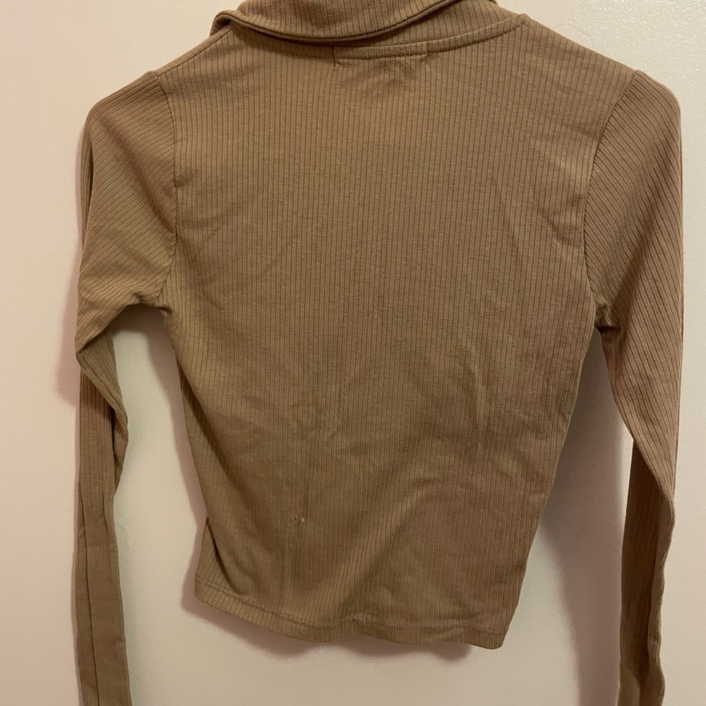 Women's Tan Ribbed Top - Picture 4 of 5